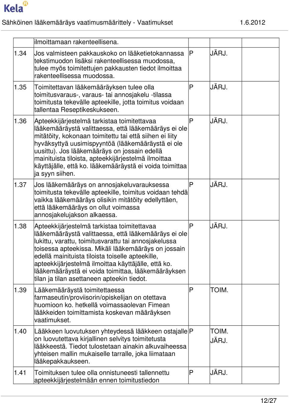 35 Toimitettavan lääkemääräyksen tulee olla toimitusvaraus-, varaus- tai annosjakelu -tilassa toimitusta tekevälle apteekille, jotta toimitus voidaan tallentaa Reseptikeskukseen. 1.