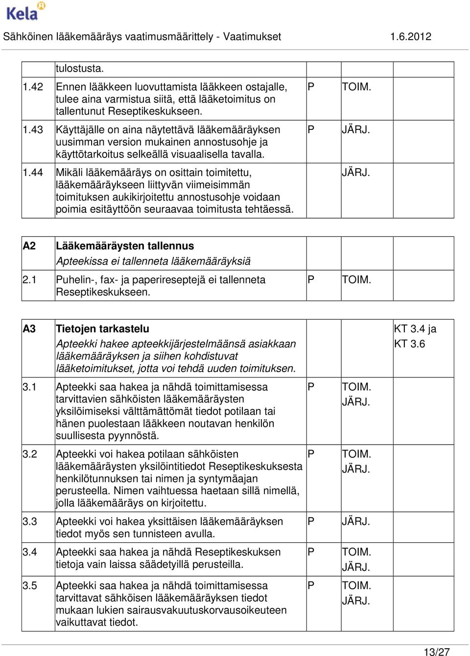 A2 Lääkemääräysten tallennus Apteekissa ei tallenneta lääkemääräyksiä 2.1 uhelin-, fax- ja paperireseptejä ei tallenneta Reseptikeskukseen.