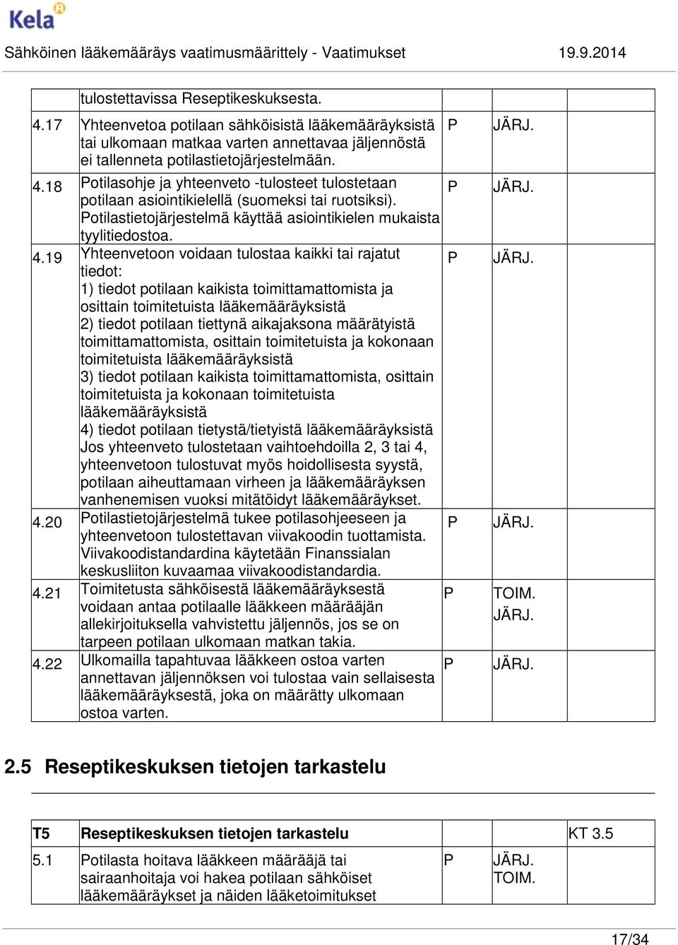 19 Yhteenvetoon voidaan tulostaa kaikki tai rajatut tiedot: 1) tiedot potilaan kaikista toimittamattomista ja osittain toimitetuista lääkemääräyksistä 2) tiedot potilaan tiettynä aikajaksona