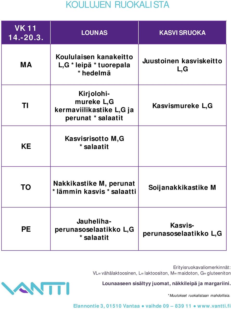 kasviskeitto Kirjolohimureke kermaviilikastike ja perunat Kasvismureke