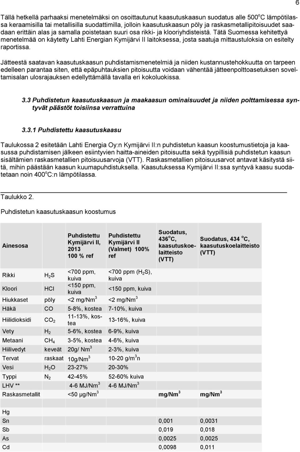 Tätä Suomessa kehitettyä menetelmää on käytetty Lahti Energian Kymijärvi II laitoksessa, josta saatuja mittaustuloksia on esitelty raportissa.