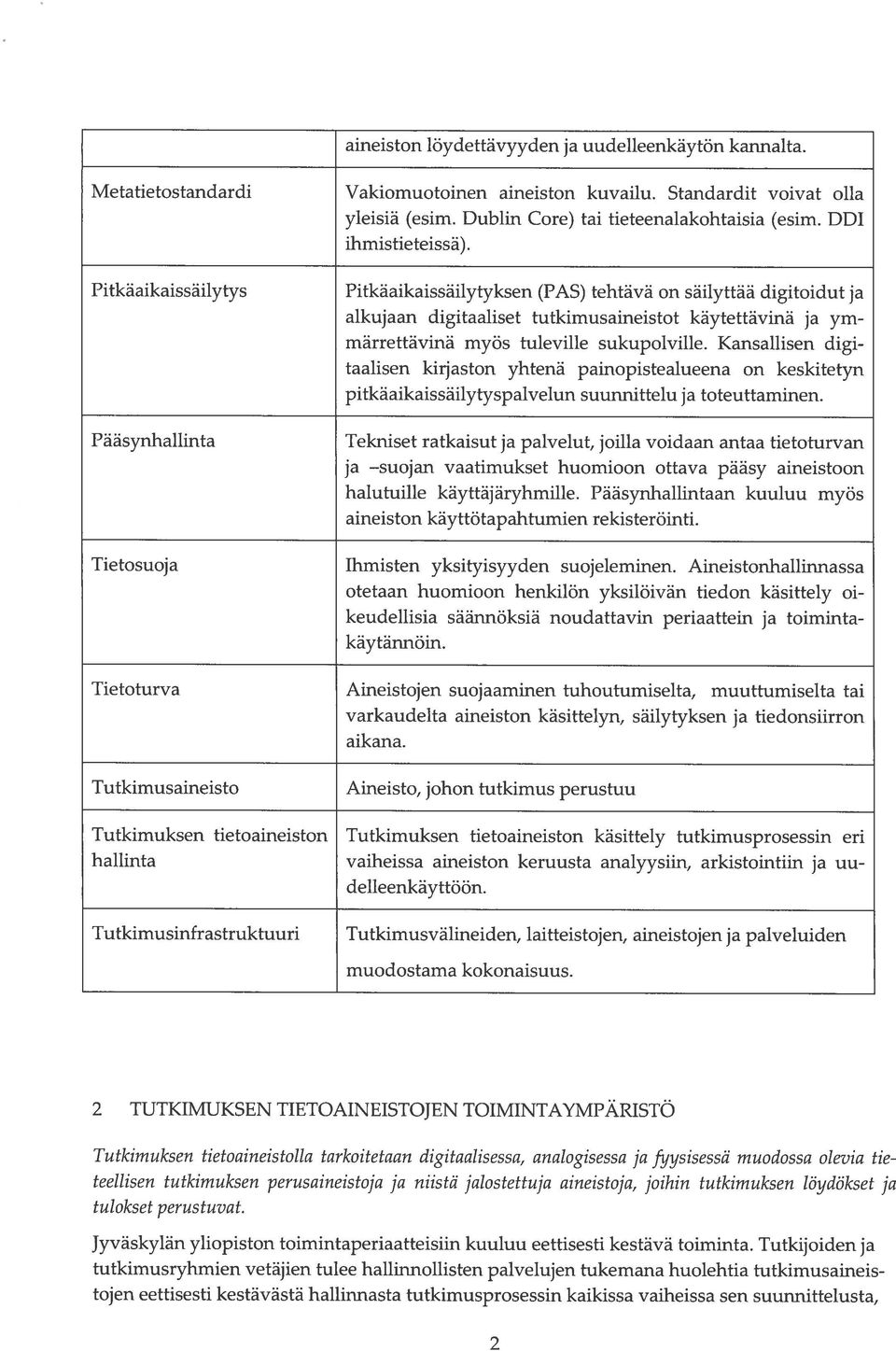 tuleville sukupolville Kansallisen digi taalisen kirjaston yhtenä painopistealueena on keskitetyn pitkäaikaissäilytyspalvelun suunnittelu ja toteuttaminen Tekniset ratkaisut ja palvelut, joilla