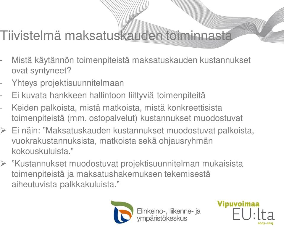 toimenpiteistä (mm.