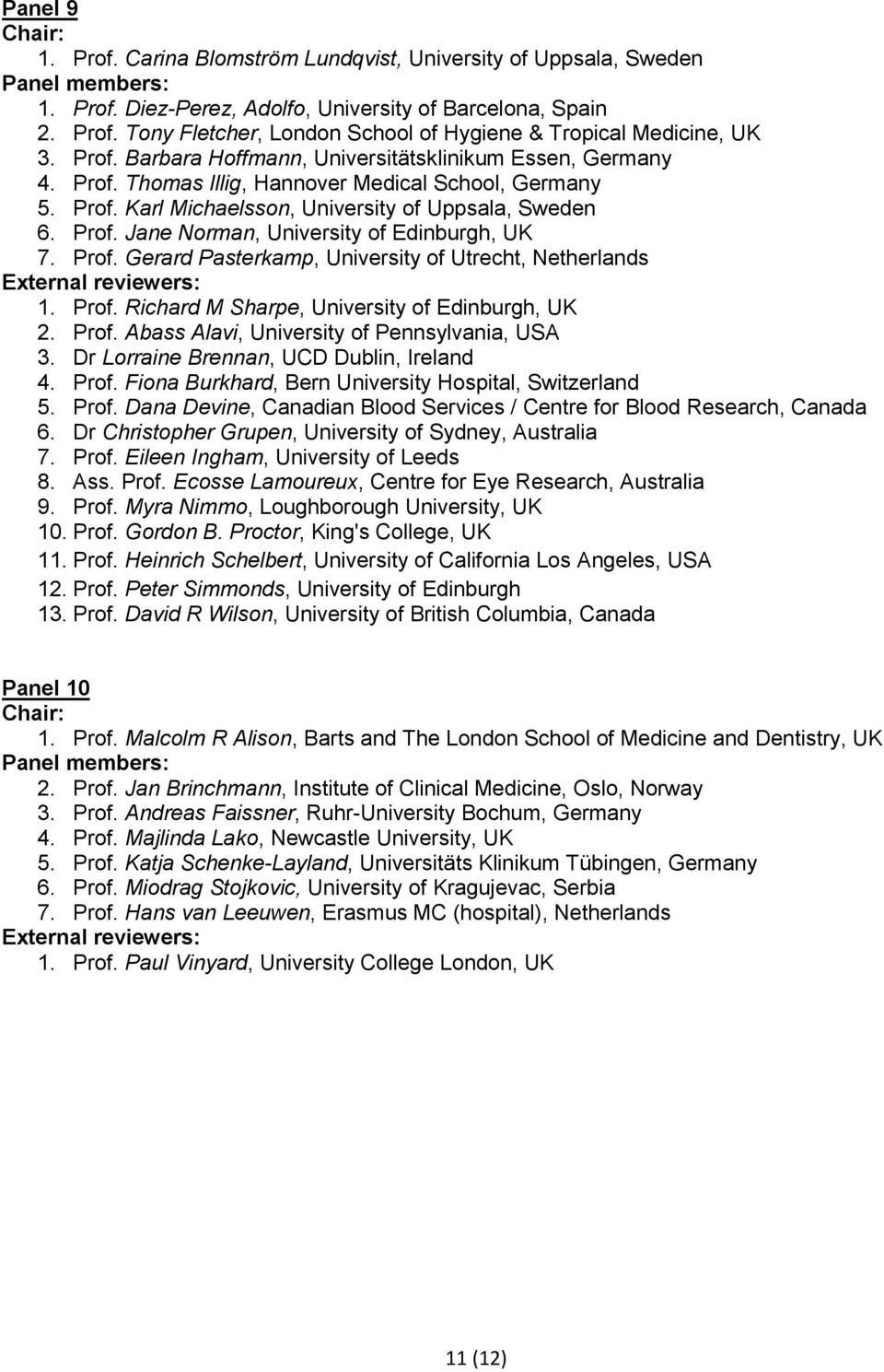 Prof. Gerard Pasterkamp, University of Utrecht, Netherlands 1. Prof. Richard M Sharpe, University of Edinburgh, UK 2. Prof. Abass Alavi, University of Pennsylvania, USA 3.