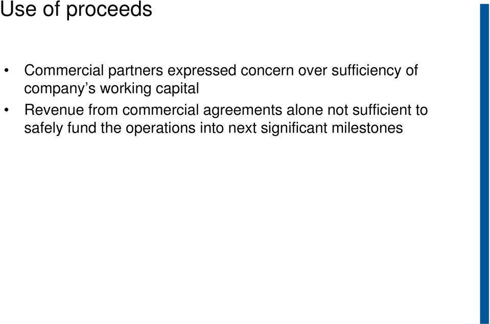 from commercial agreements alone not sufficient to