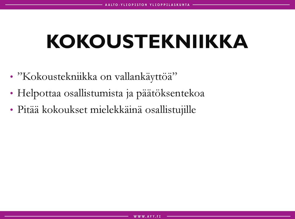 osallistumista ja päätöksentekoa