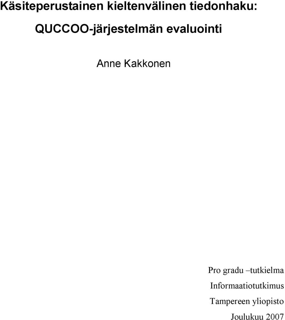 evaluointi Anne Kakkonen Pro gradu