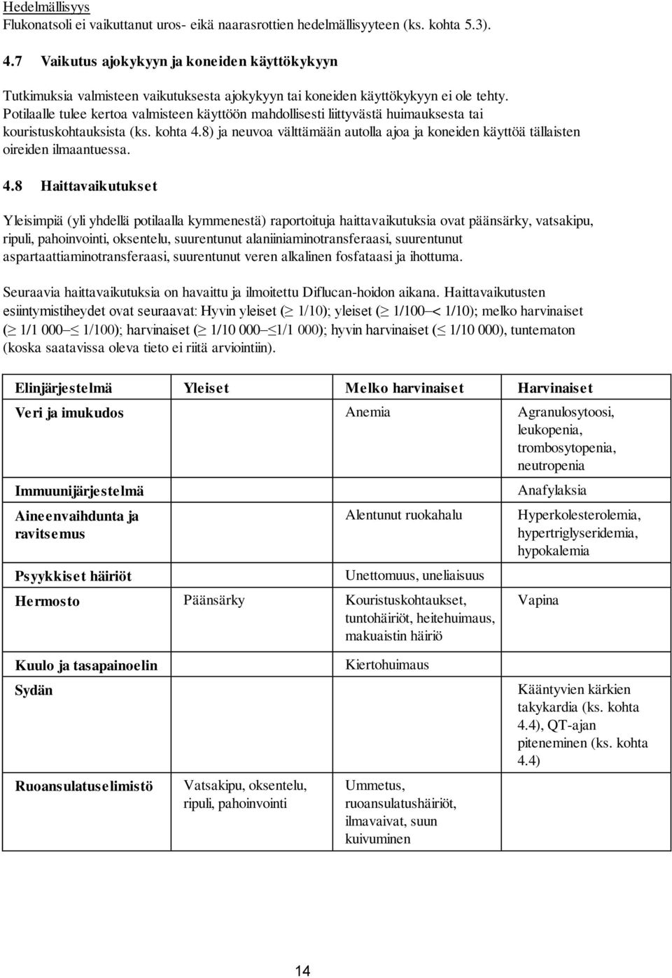 Potilaalle tulee kertoa valmisteen käyttöön mahdollisesti liittyvästä huimauksesta tai kouristuskohtauksista (ks. kohta 4.