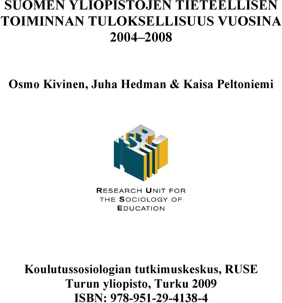 Hedman & Kaisa Peltoniemi Koulutussosiologian