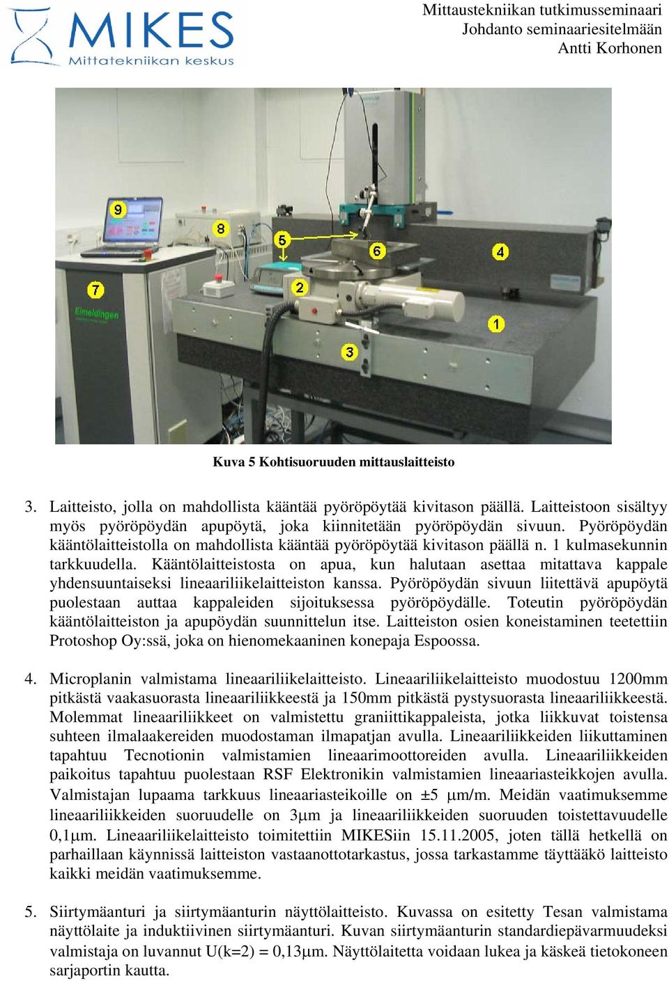 Kääntölaitteistosta on apua, kun halutaan asettaa mitattava kappale yhdensuuntaiseksi lineaariliikelaitteiston kanssa.