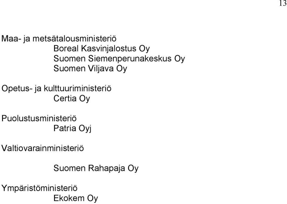 kulttuuriministeriö Certia Oy Puolustusministeriö Patria Oyj