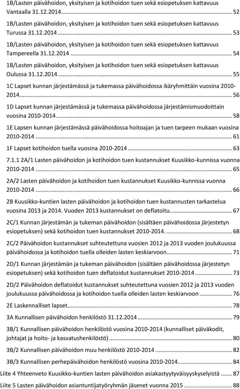 12.2014... 55 1C Lapset kunnan järjestämässä ja tukemassa päivähoidossa ikäryhmittäin vuosina 2010-2014.