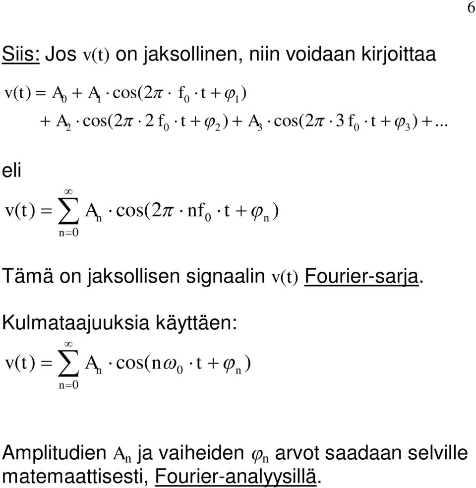 signaalin v Fourir-sarja.