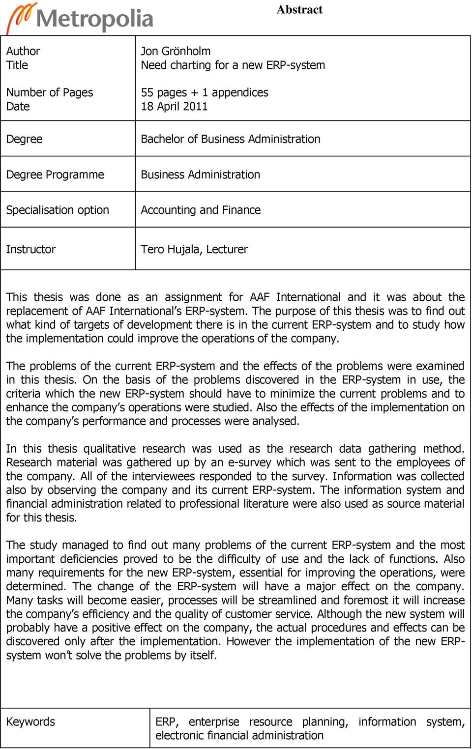 International s ERP-system.