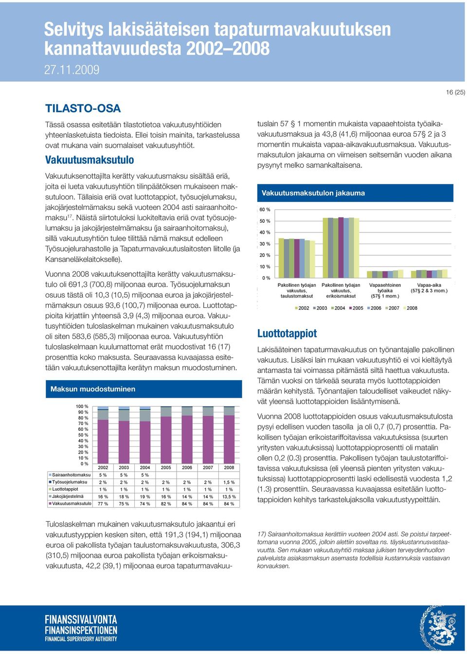 Tällaisia eriä ovat luottotappiot, työsuojelumaksu, jakojärjestelmämaksu sekä vuoteen 2004 asti sairaanhoitomaksu 17.