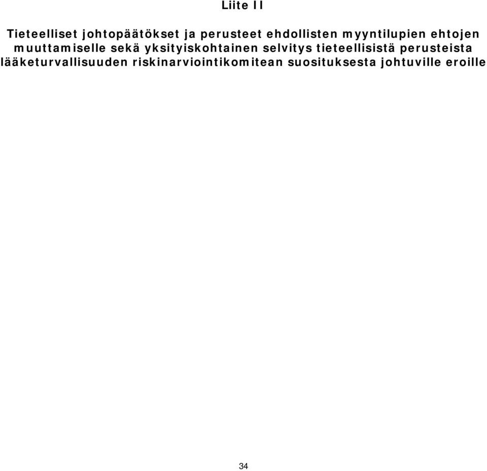 yksityiskohtainen selvitys tieteellisistä perusteista