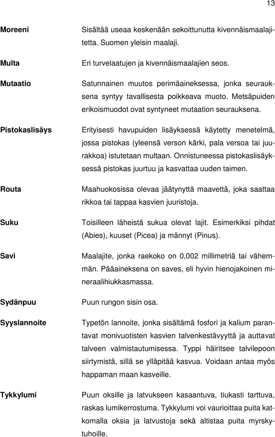 Metsäpuiden erikoismuodot ovat syntyneet mutaation seurauksena.