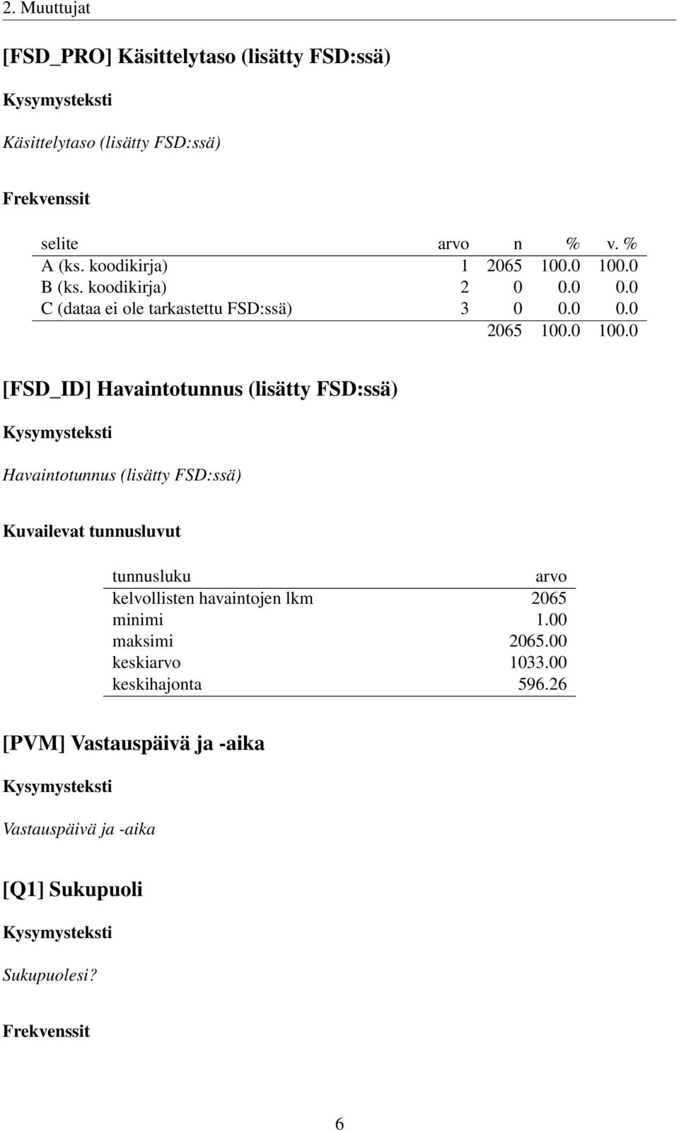 0 0.0 C (dataa ei ole tarkastettu FSD:ssä) 3 0 0.0 0.0 [FSD_ID] Havaintotunnus (lisätty FSD:ssä) Havaintotunnus (lisätty