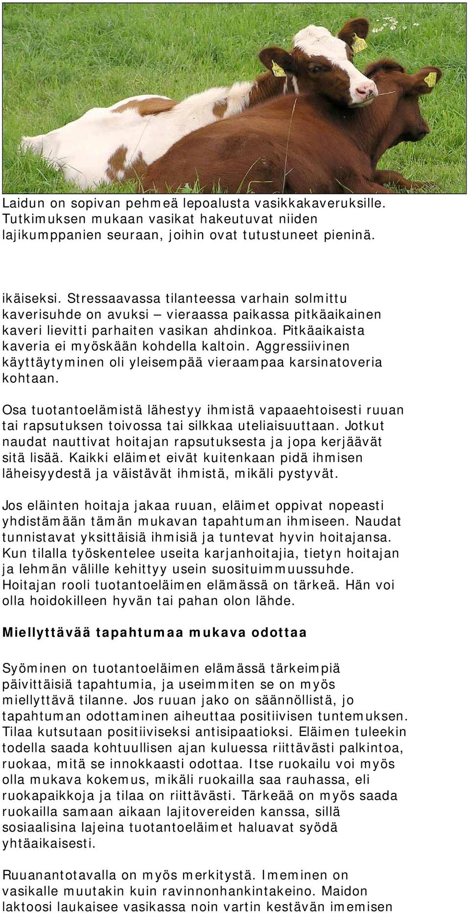 Aggressiivinen käyttäytyminen oli yleisempää vieraampaa karsinatoveria kohtaan. Osa tuotantoelämistä lähestyy ihmistä vapaaehtoisesti ruuan tai rapsutuksen toivossa tai silkkaa uteliaisuuttaan.