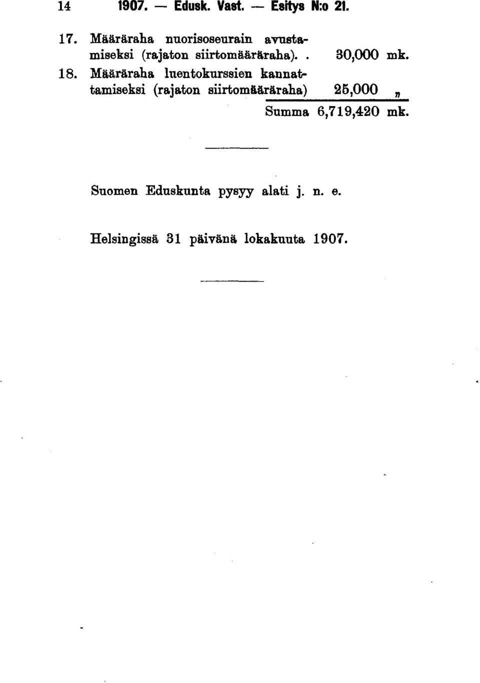 . 30,000 mk. 18.