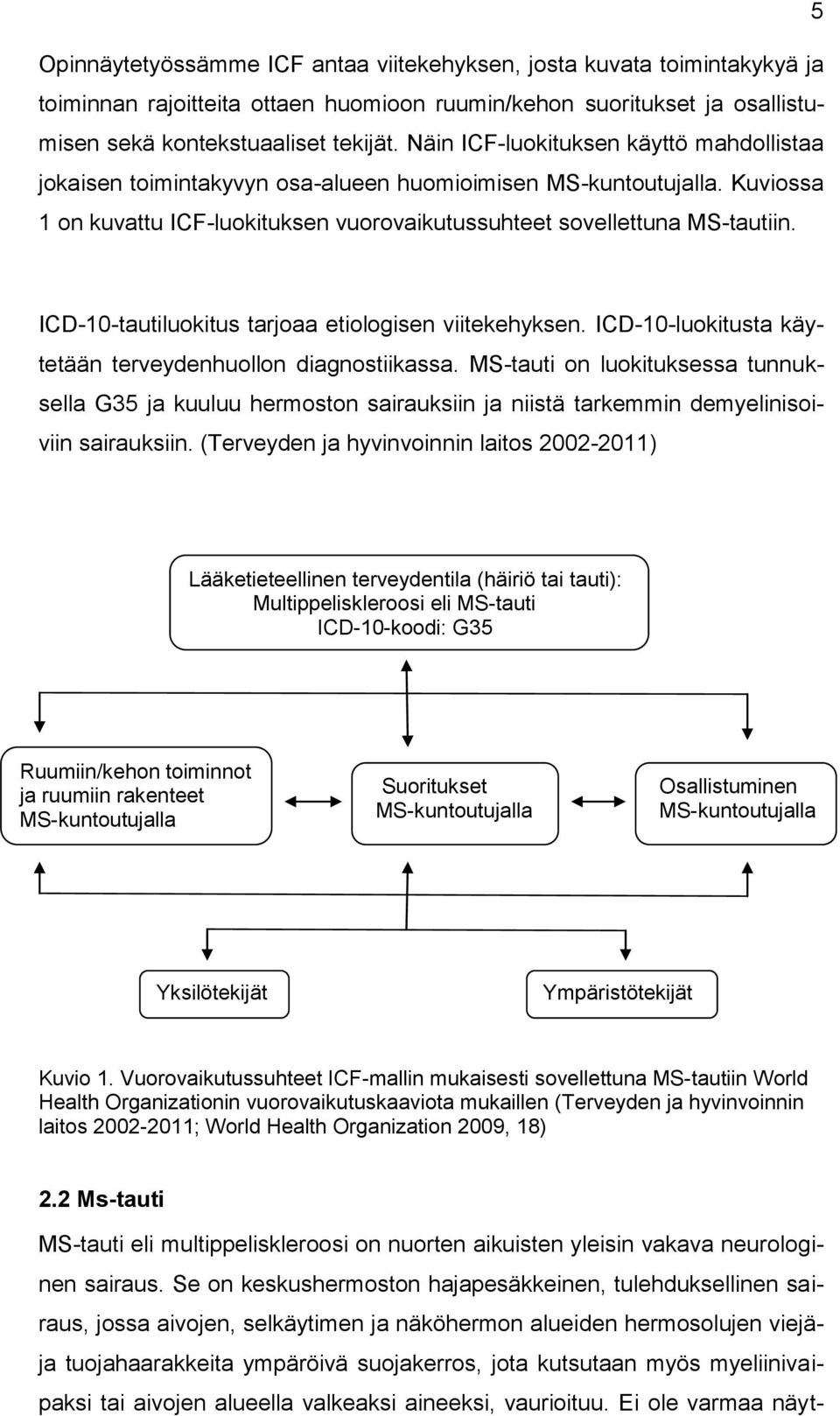 ICD-10-tautiluokitus tarjoaa etiologisen viitekehyksen. ICD-10-luokitusta käytetään terveydenhuollon diagnostiikassa.