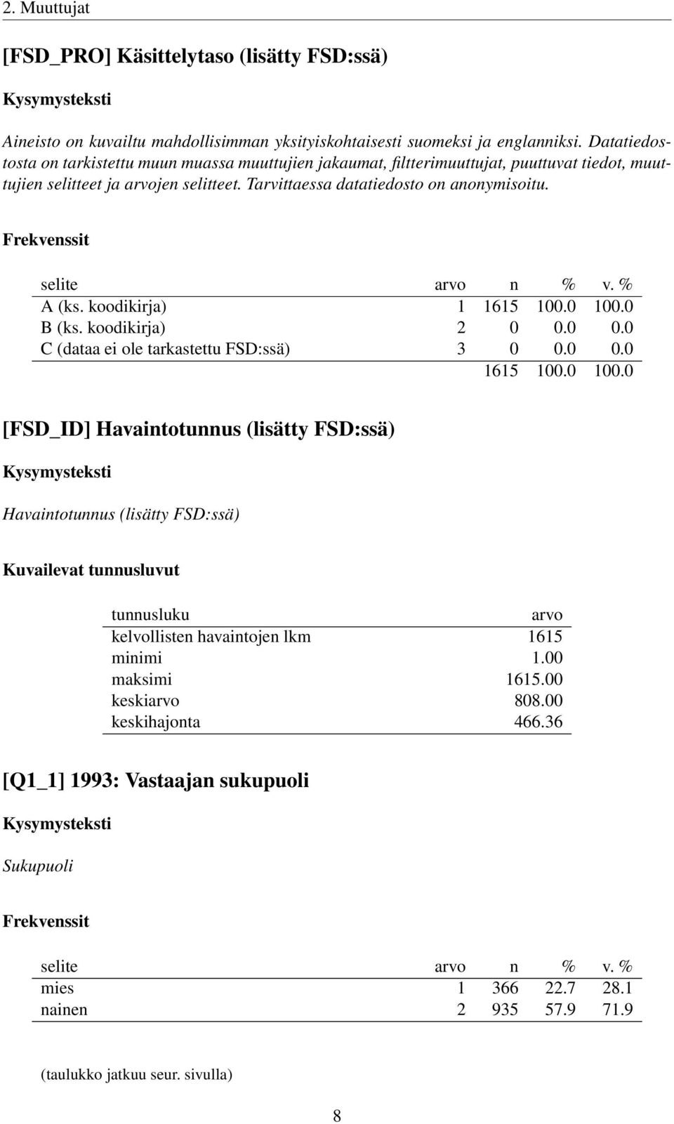 A (ks. koodikirja) 1 B (ks. koodikirja) 2 0 0.