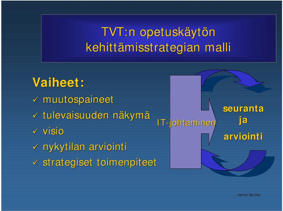 visio nykytilan arviointi strategiset