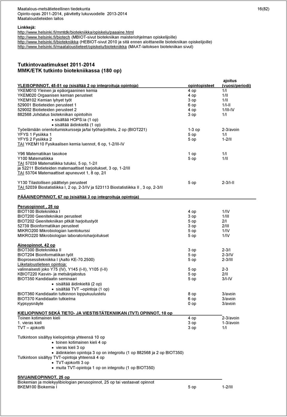 fi/biotekniikka (HEBIOT-sivut 2010 ja sitä ennen aloittaneille biotekniikan opiskelijoille) http://www.