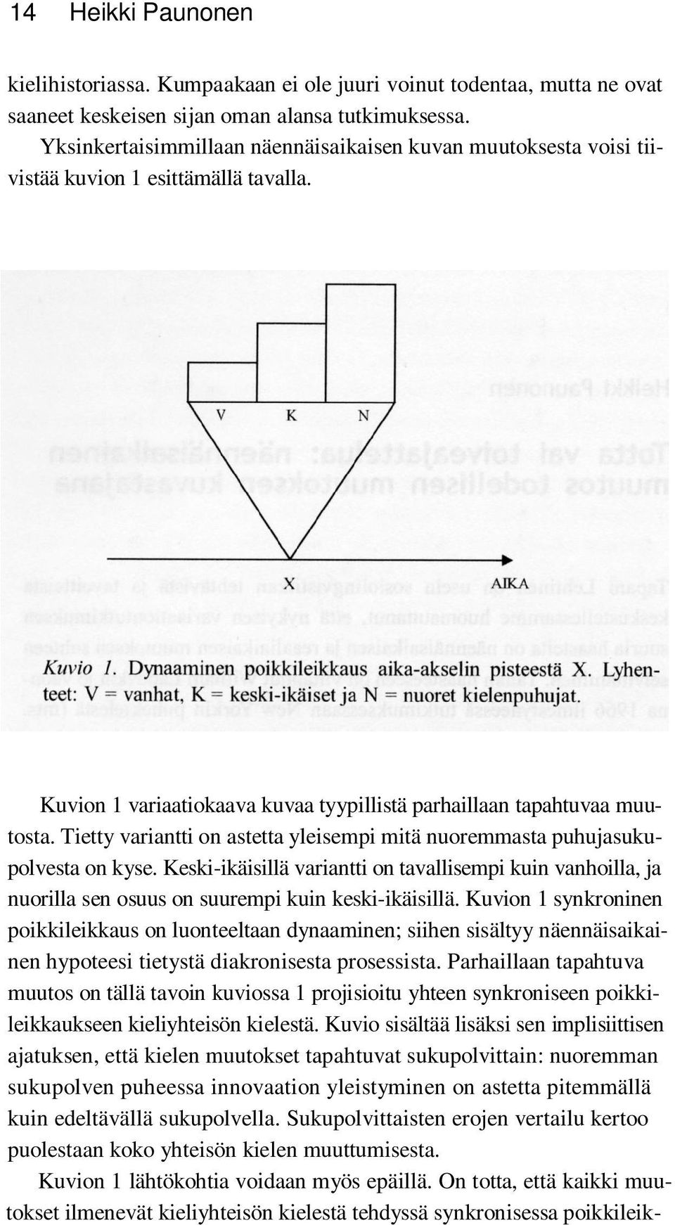 Tietty variantti on astetta yleisempi mitä nuoremmasta puhujasukupolvesta on kyse. Keski-ikäisillä variantti on tavallisempi kuin vanhoilla, ja nuorilla sen osuus on suurempi kuin keski-ikäisillä.