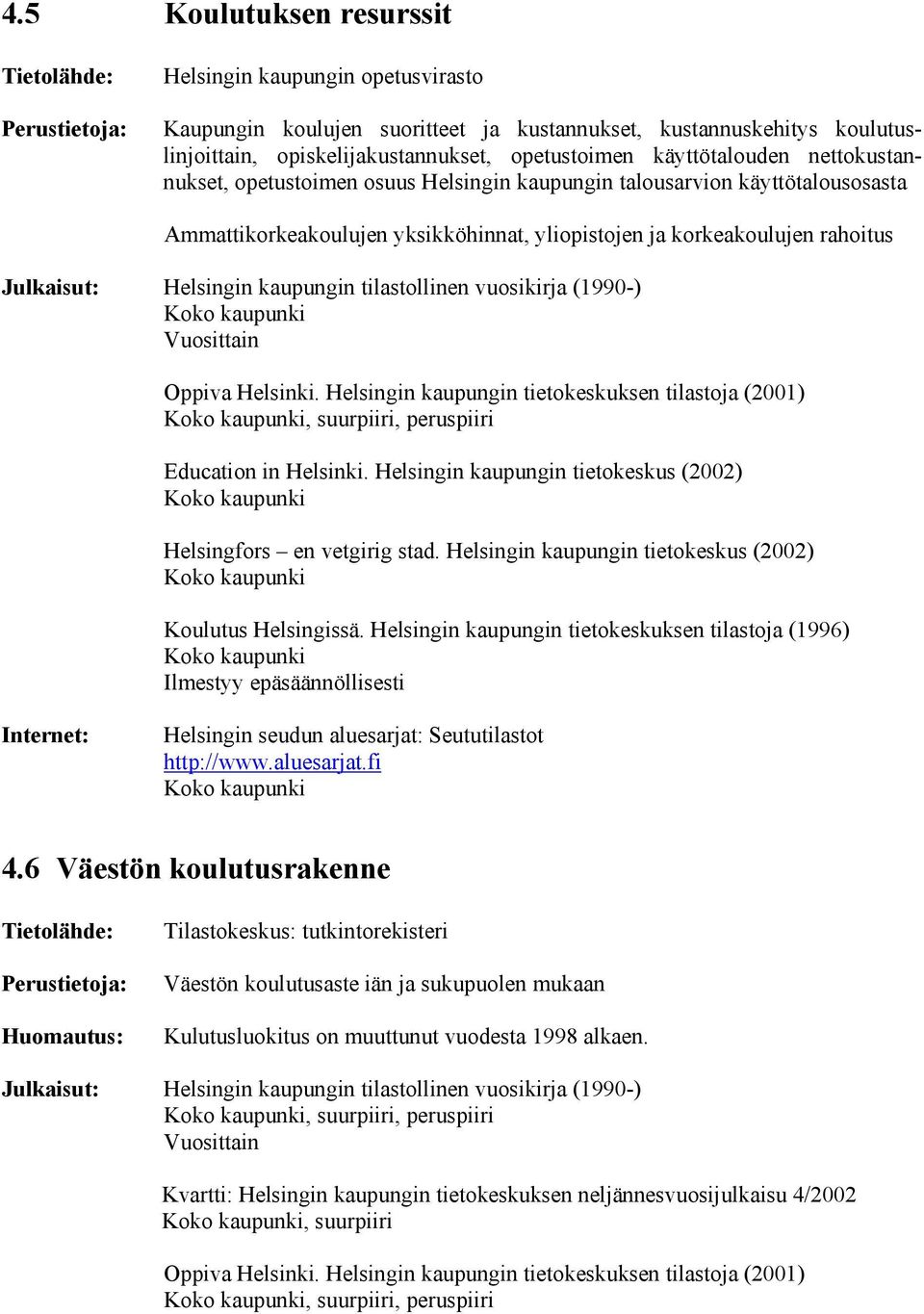 peruspiiri Education in Helsinki. Helsingin kaupungin tietokeskus (2002) Koulutus Helsingissä.