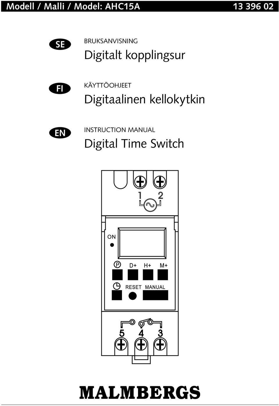 FI KÄYTTÖOHJEET Digitaalinen kellokytkin