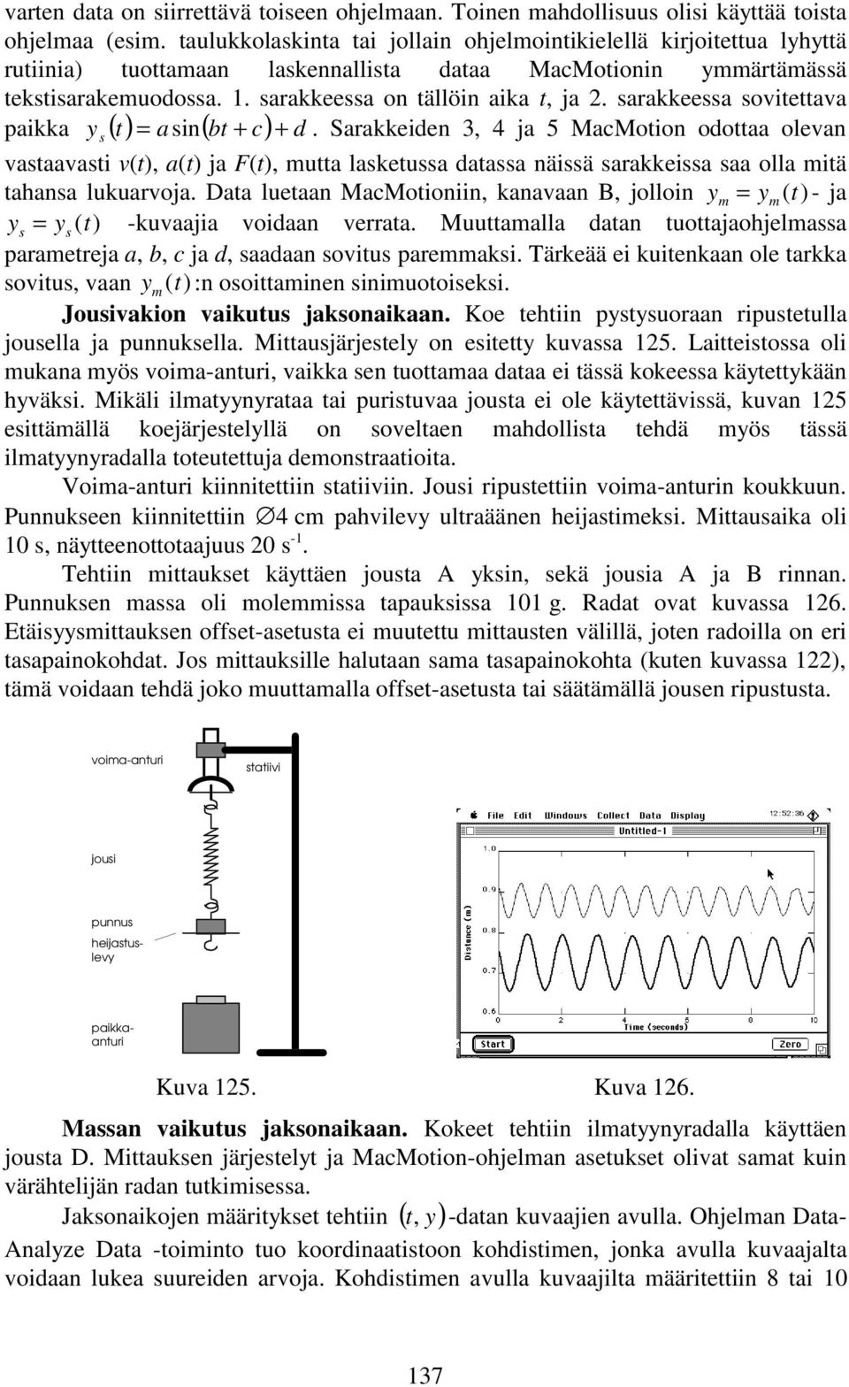 sarakkeessa sovitettava paikka y s () t = asin ( bt + c) + d.