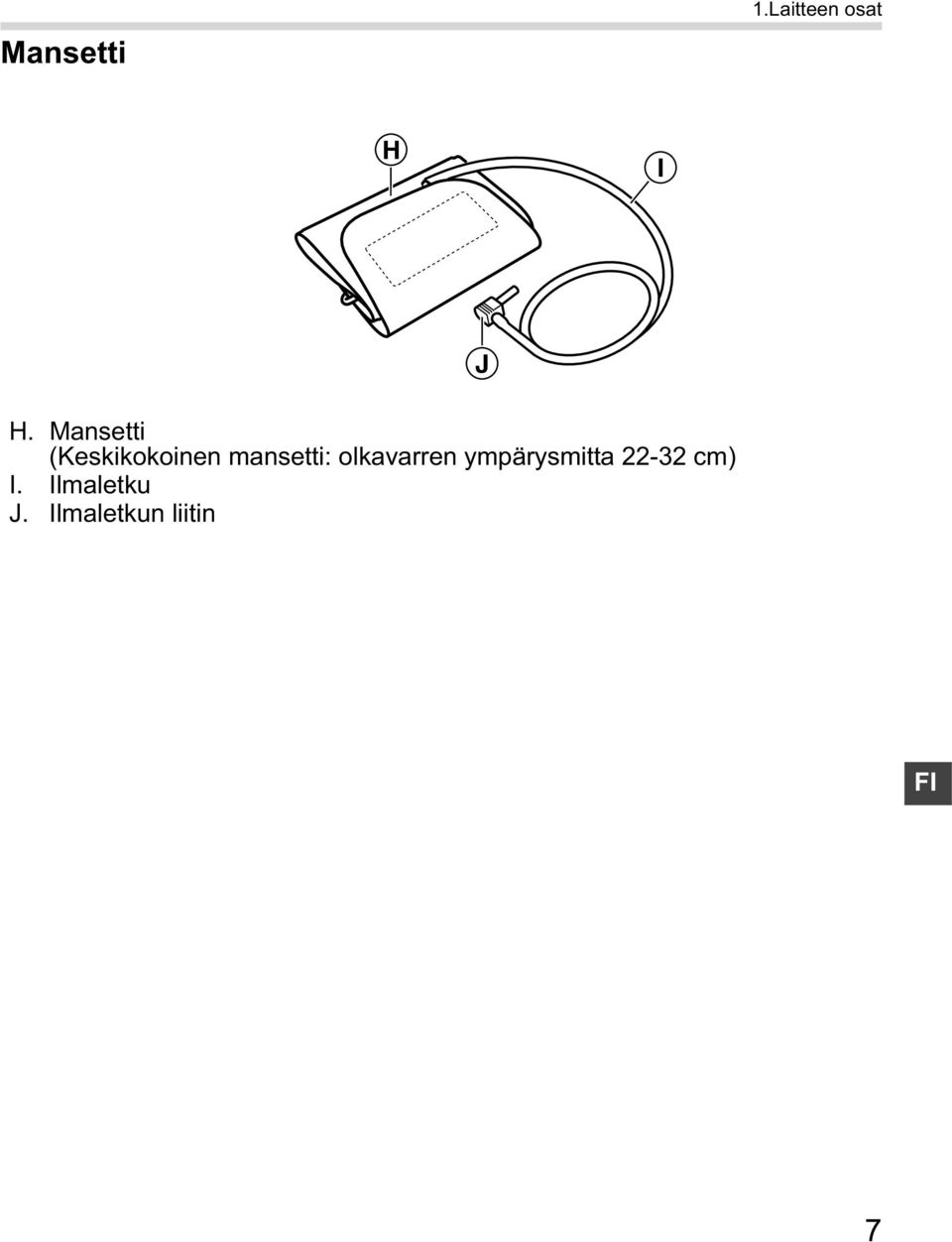 olkavarren ympärysmitta 22-32 cm)