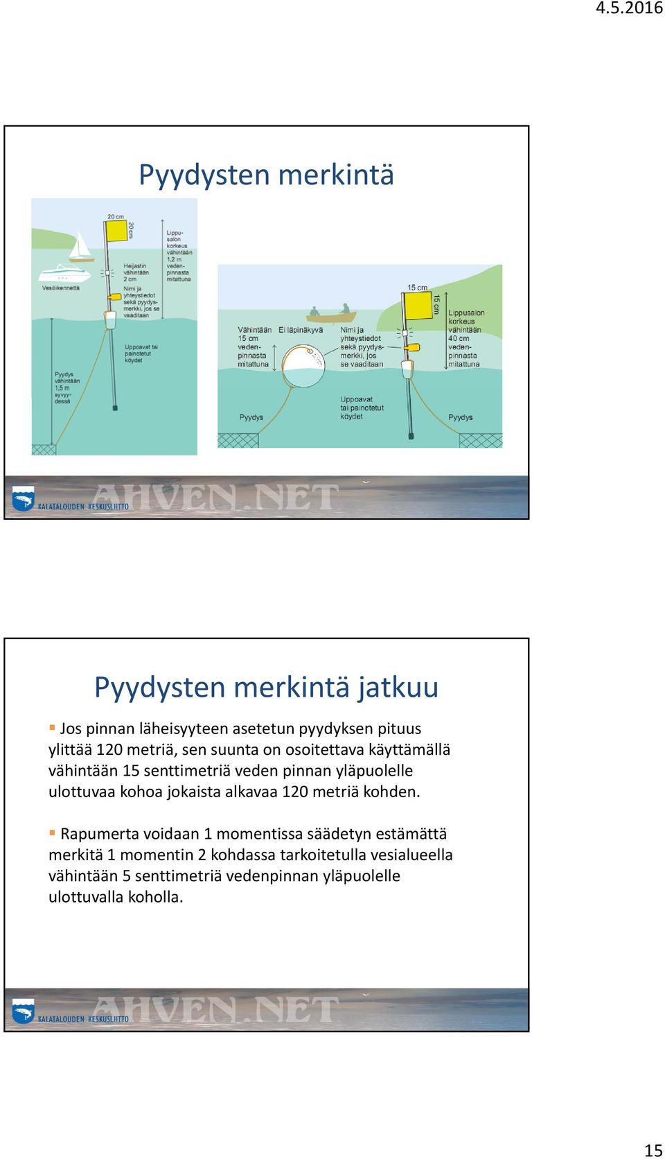 kohoa jokaista alkavaa 120 metriä kohden.