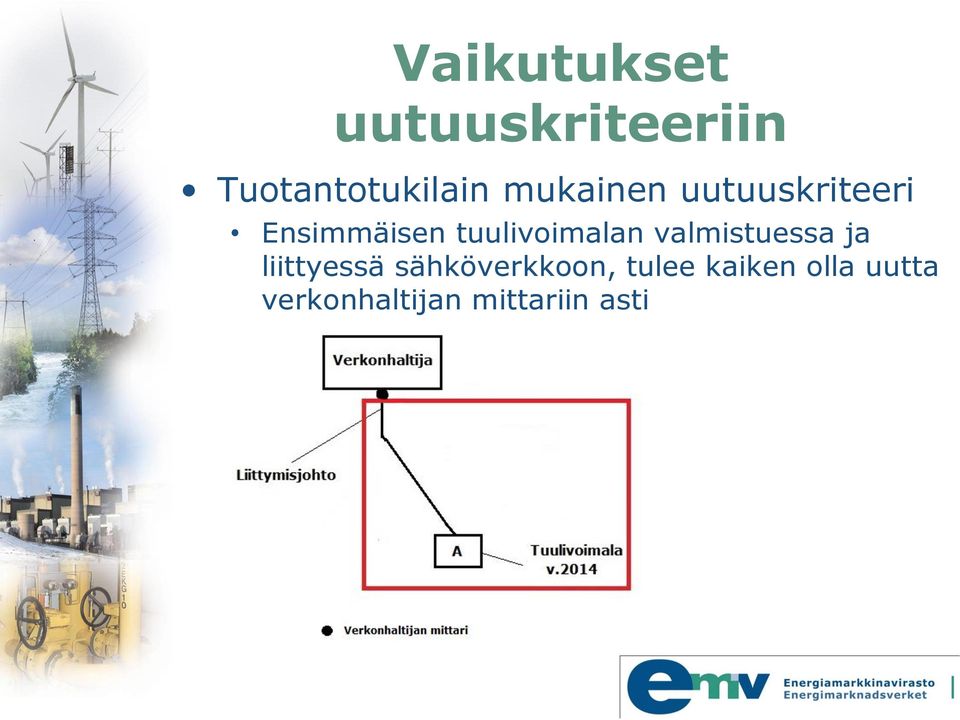 tuulivoimalan valmistuessa ja liittyessä