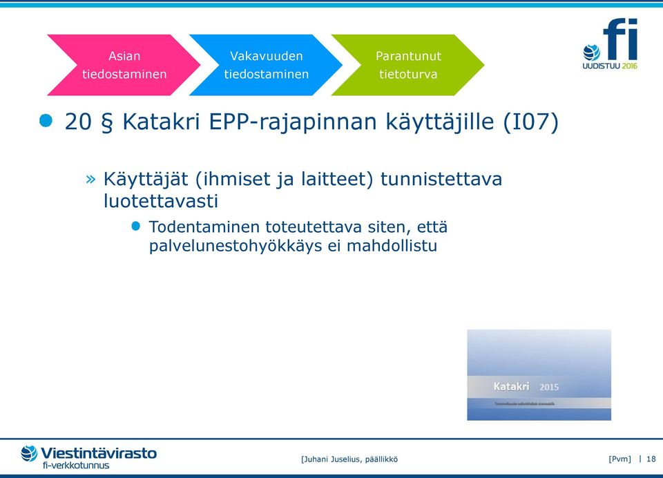 luotettavasti Todentaminen toteutettava siten, että