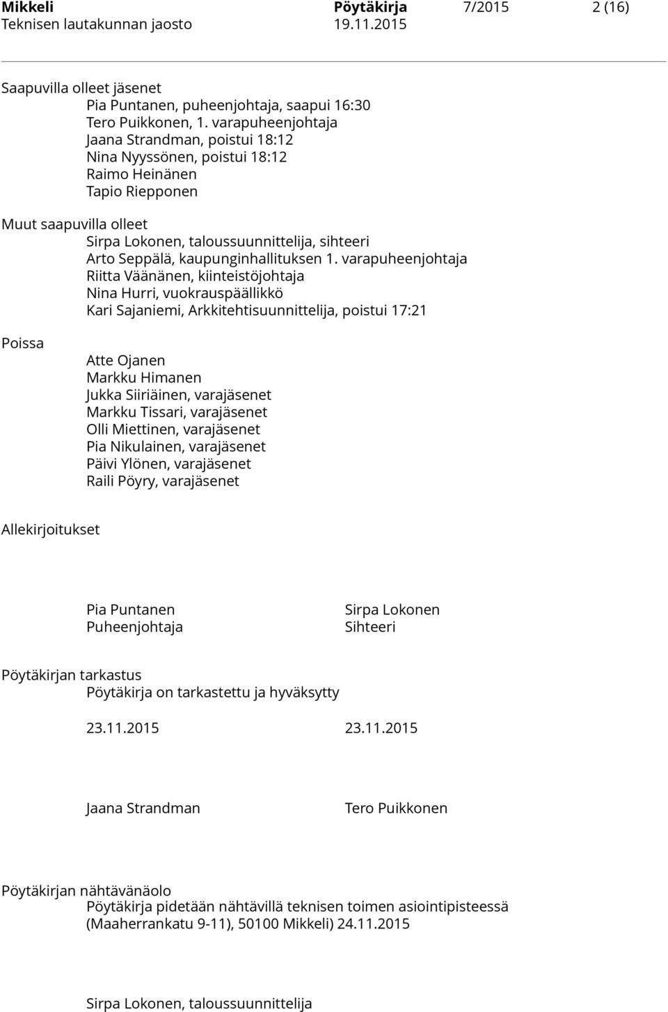 kaupunginhallituksen 1.