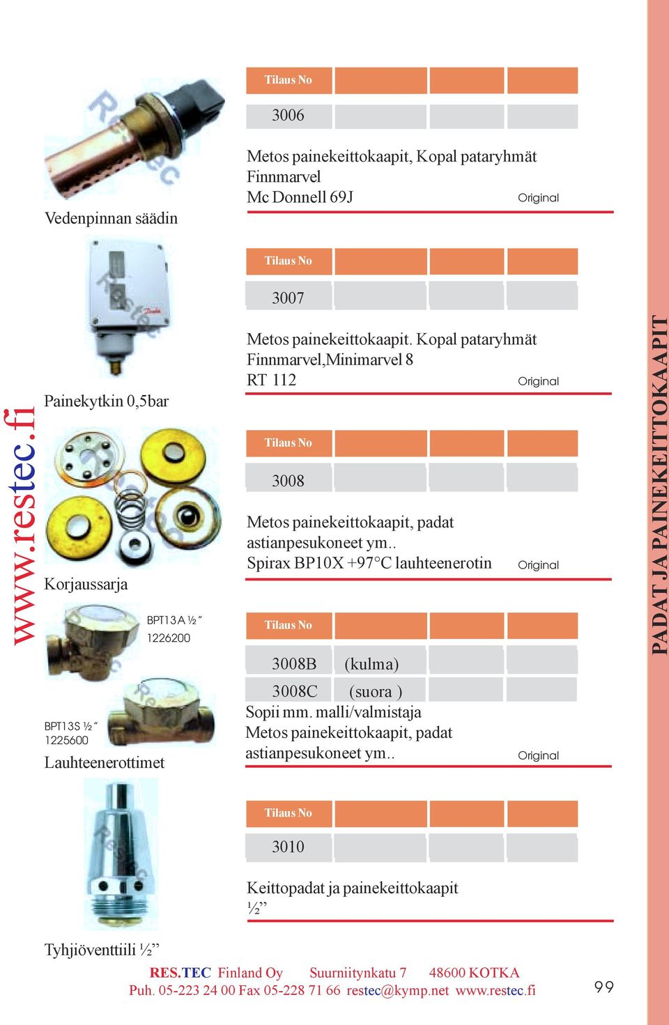 Kopal pataryhmät Finnmarvel,Minimarvel 8 RT 112 3008 Metos painekeittokaapit, padat astianpesukoneet ym.