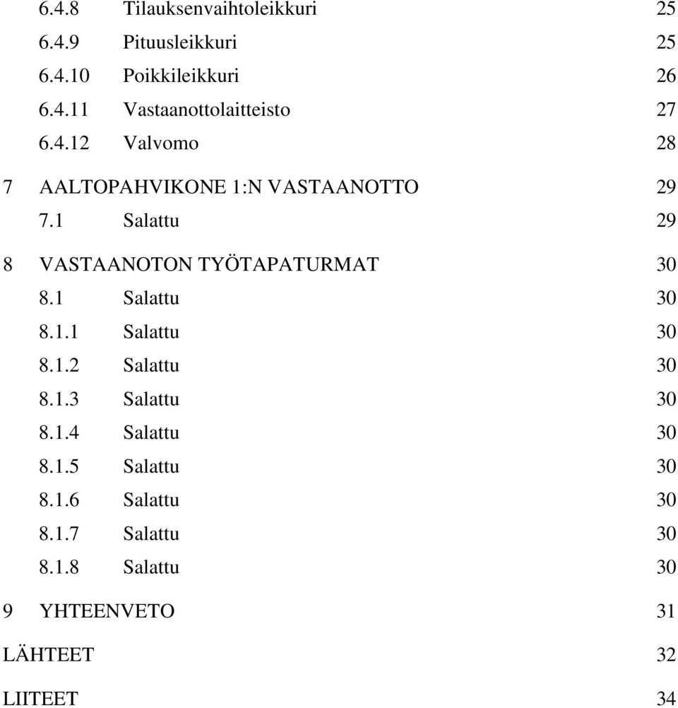 1 Salattu 30 8.1.1 Salattu 30 8.1.2 Salattu 30 8.1.3 Salattu 30 8.1.4 Salattu 30 8.1.5 Salattu 30 8.