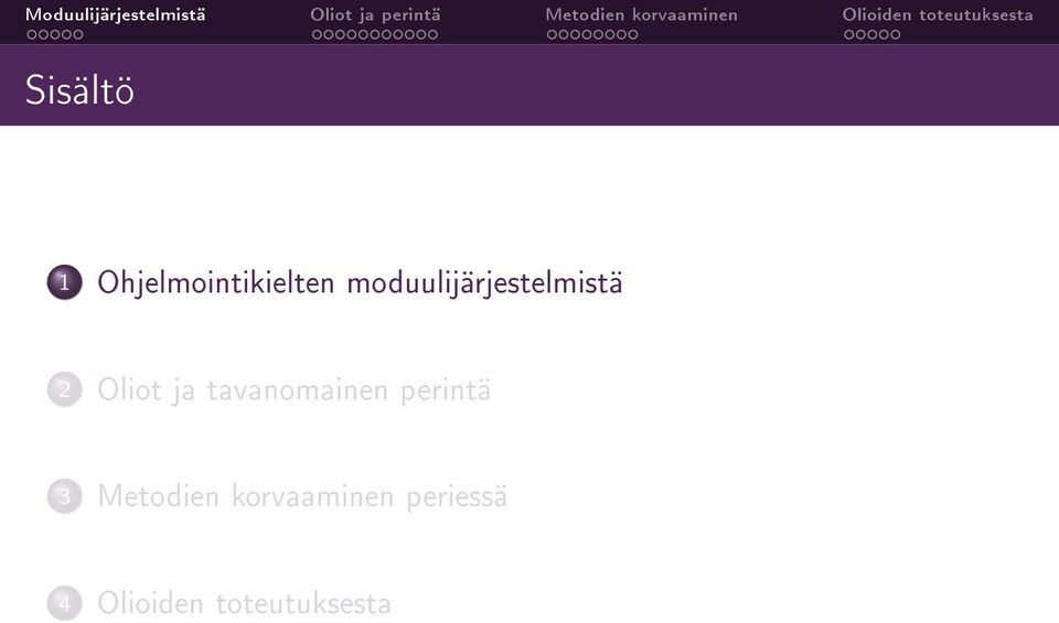 tavanomainen perintä 3 Metodien