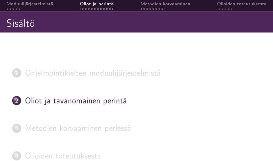 tavanomainen perintä 3 Metodien