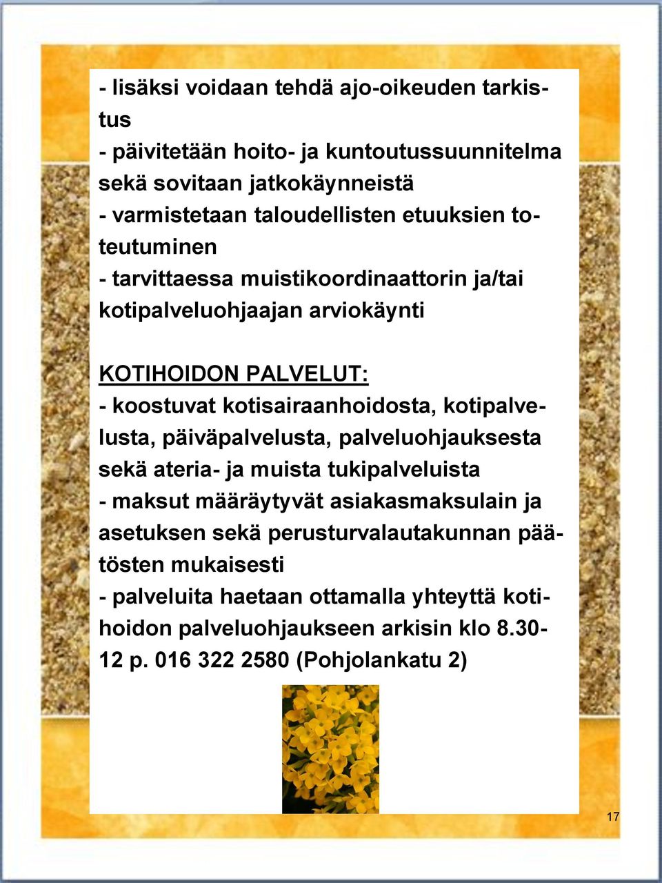 kotipalvelusta, päiväpalvelusta, palveluohjauksesta sekä ateria- ja muista tukipalveluista - maksut määräytyvät asiakasmaksulain ja asetuksen sekä