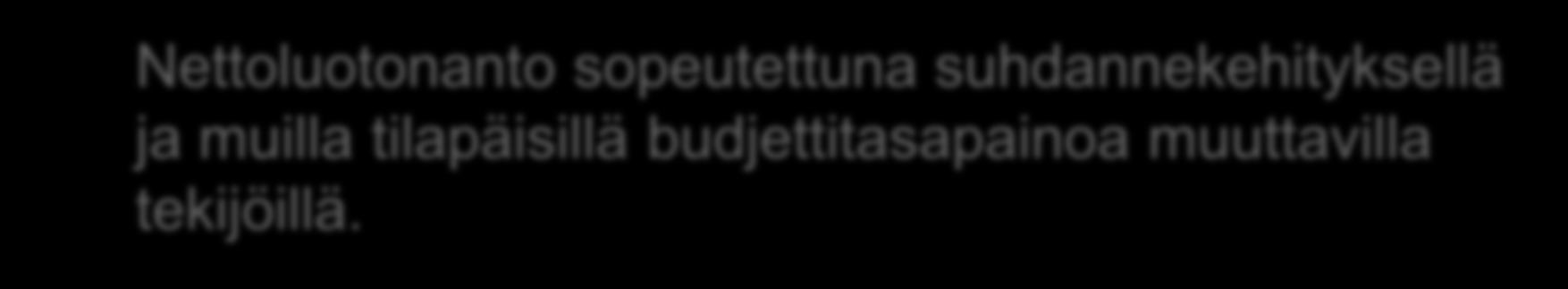 Rakenteellinen jäämä Nettoluotonanto sopeutettuna suhdannekehityksellä ja muilla tilapäisillä budjettitasapainoa muuttavilla tekijöillä.