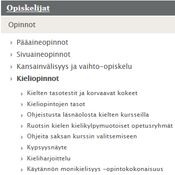 Kieliopinnot Kielten kurssit ovat intensiivisiä ja niiden suorittaminen edellyttää aktiivista osallistumista opetukseen Kielten kursseilla on rajoitettu osallistujamäärä Esim.