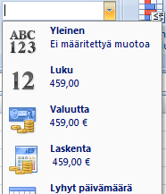 4.5 TASAUKSET 1. Valitse muotoiltavat solut. 2. Valitse Aloitus (Start) -välilehti. 5. Valitse Tasaus (Alignment) -ryhmästä haluamasi muotoilu.