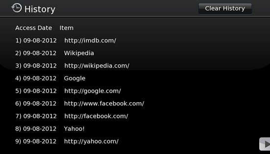 in-out/back/home) Quick Access To navigate the web browser, use the arrow buttons on the remote control. Press OK to continue.