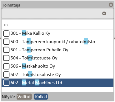 Toukokuu 2016 31 (32) 5.1.2 Hakuehdon syöttö arvovälit Eräissä hakuehdoissa on mahdollista antaa yksittäisiä arvoja ja/tai arvovälejä, joilla haku suoritetaan.