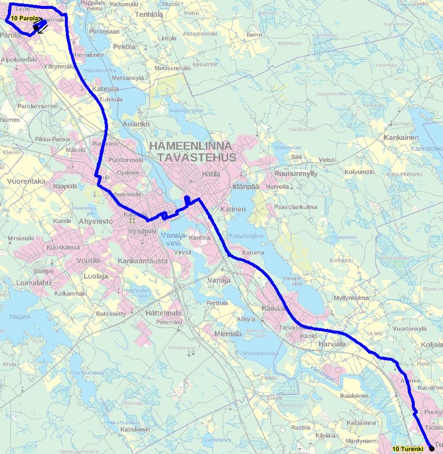 Linja 10 Turenki Hml Vähänummi Parla Talvi Ma-Pe 6-10