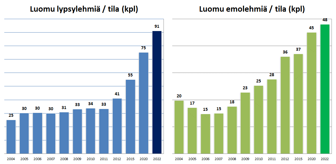 Luomumaito- ja emolehmätilat