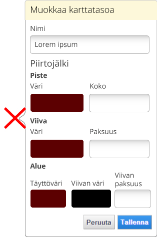 kohteen, johon laatikko liittyy). Pop-up -dialogit eroavat muista laatikoista erityisesti siten, että palvelussa taustaosa on harmaannutettu ja vain pop-up on käytettävissä.